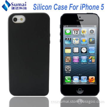 Black Color Protective Case for iPhone 5 Silicone Skin (SMIP5-50)